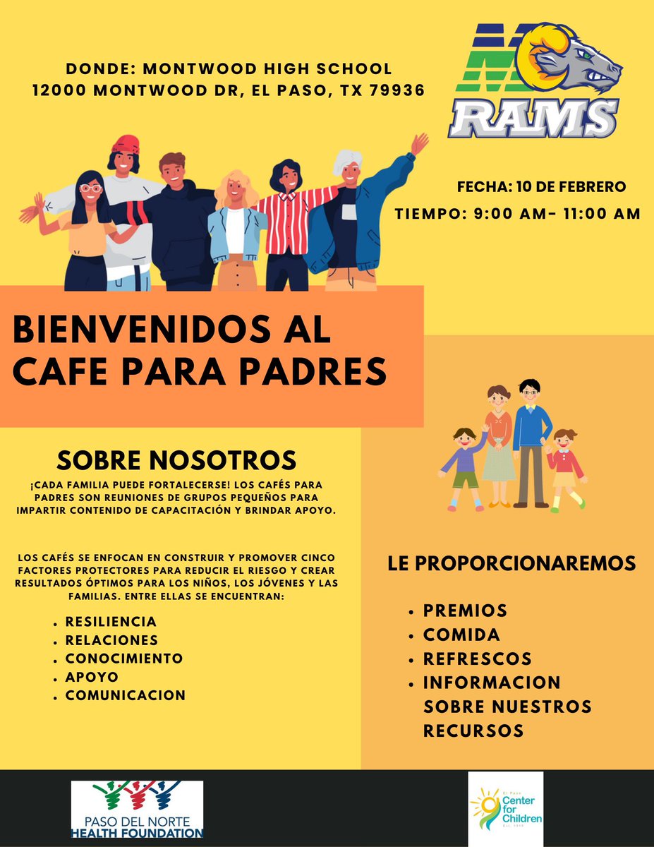 Just a reminder that tomorrow we will be having our Parent Cafe in room A226 from 9am to 11am! There will be food, refreshment and door prizes. See you all there! <a href="/MontwoodHS/">David Herrera</a>