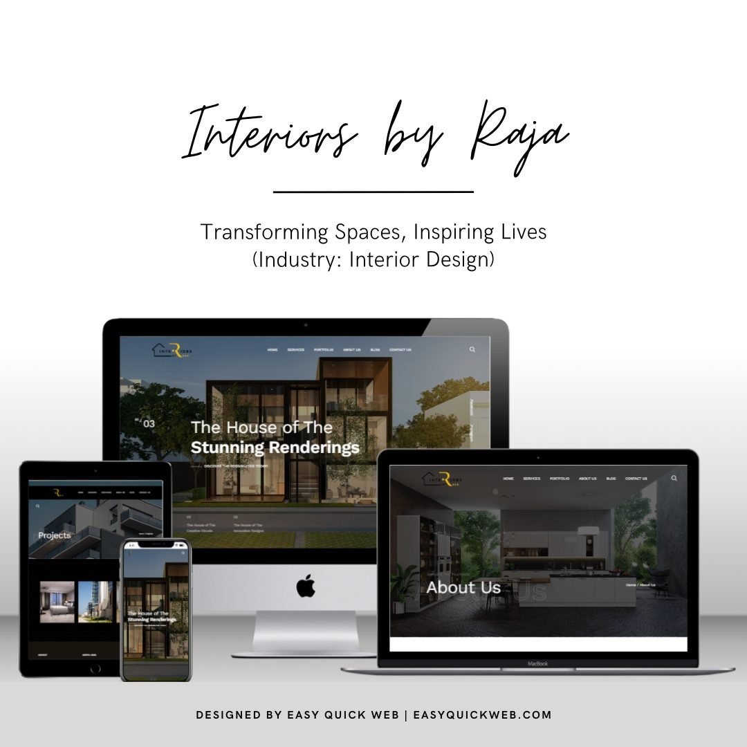 EasyQuickWeb's tweet image. 🏡 Interiors by Raja x EasyQuickWeb 🏡
A stunning interior design website designed for maximum impact & engagement! 🎨
Want a creative website for your business in Hyderabad? Let’s build it today!
#InteriorDesign #CreativeWebDesign #WebDesignCompanyInHyderabad #EasyQuickWeb