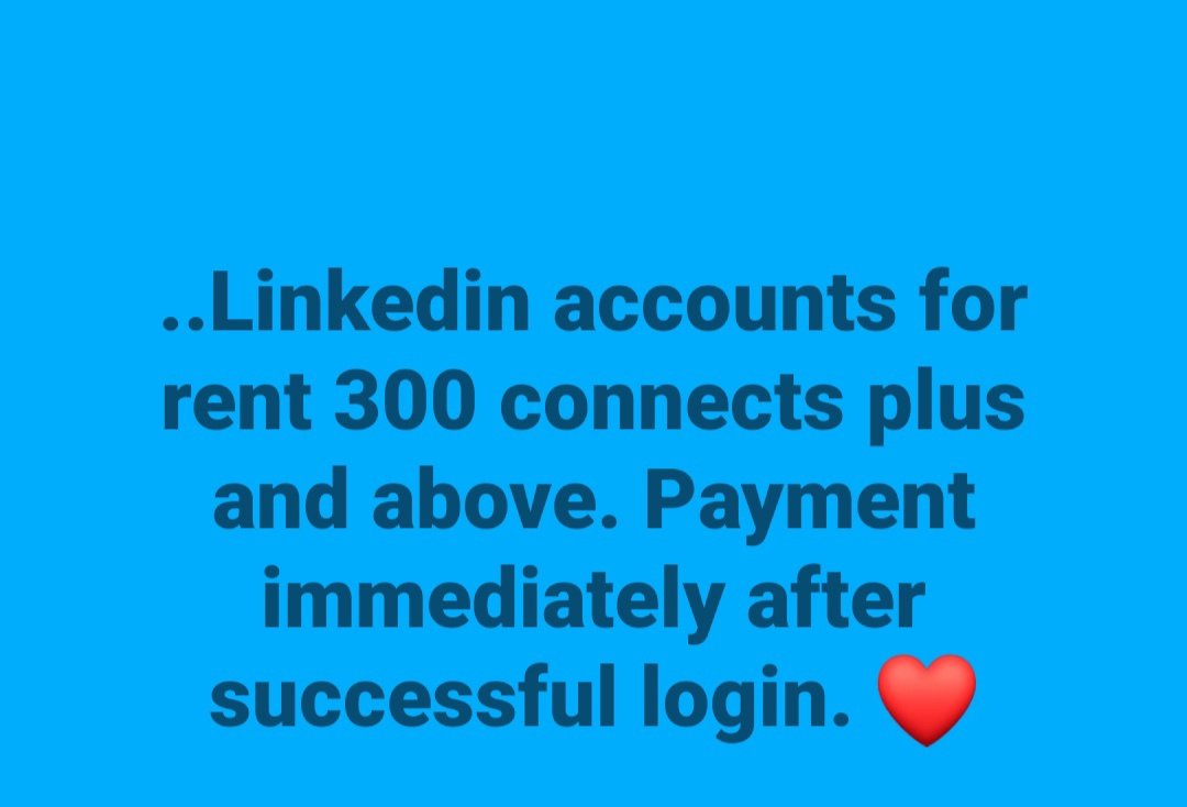 digitalstratgi's tweet photo. I need a LinkedIn account to rent 
DM me 
03127536391 https://t.co/OjDZ29yAvn