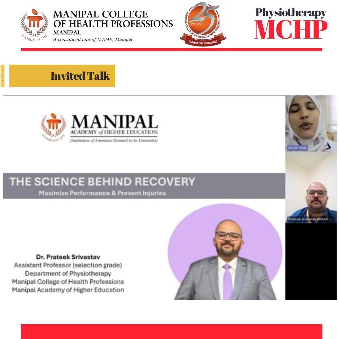 Physiotherapy MCHP (@ptmchp) on Twitter photo <a href="/PtMchp/">Physiotherapy MCHP</a> congratulates its faculty Dr. <a href="/prateek_physio/">prateek srivastav, PhD</a> for delivering an invited talk as a webinar hosted by Sancheti College of Physiotherapy on Feb 07, 2025. 🎉Kudos Dr. Prateek!
Watch at: youtube.com/watch?v=WIOjCv…
<a href="/MAHE_Manipal/">Manipal Academy of Higher Education</a> <a href="/MCHP_MAHE/">MCHP</a> <a href="/Manikan19549593/">Manikandan N</a> <a href="/PtMchp/">Physiotherapy MCHP</a> congratulates its faculty Dr. <a href="/prateek_physio/">prateek srivastav, PhD</a> for delivering an invited talk as a webinar hosted by Sancheti College of Physiotherapy on Feb 07, 2025. 🎉Kudos Dr. Prateek!
Watch at: youtube.com/watch?v=WIOjCv…
<a href="/MAHE_Manipal/">Manipal Academy of Higher Education</a> <a href="/MCHP_MAHE/">MCHP</a> <a href="/Manikan19549593/">Manikandan N</a>