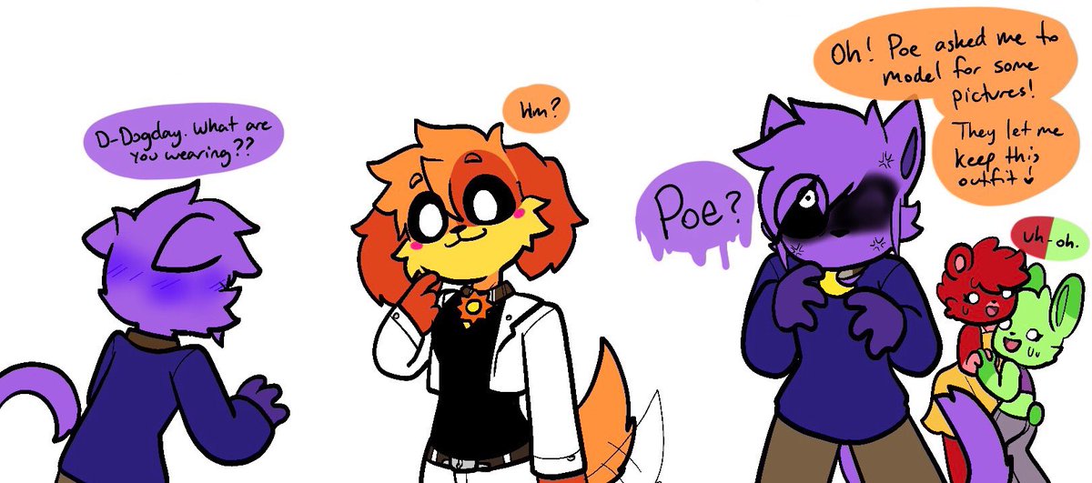 #SmilingCritters #SmilingCrittersAU #dogday #catnap #bobbybearhug #hoppyhopscotch

Been thinking about this for a hot minute. Aside from fun DayNap, I wanted to draw the new canon trio of besties
Mentions of Poe (unintended love rival for Catnap hehe)