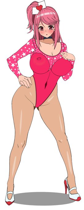 清書する時にもうちょっとデザイン調べてしっかり描くけど。こういうラメとかキラキラした装飾とかしっかり柄の入った競技用のレオタードとタイツとかも好きなんですよね。っていう試し描き。 