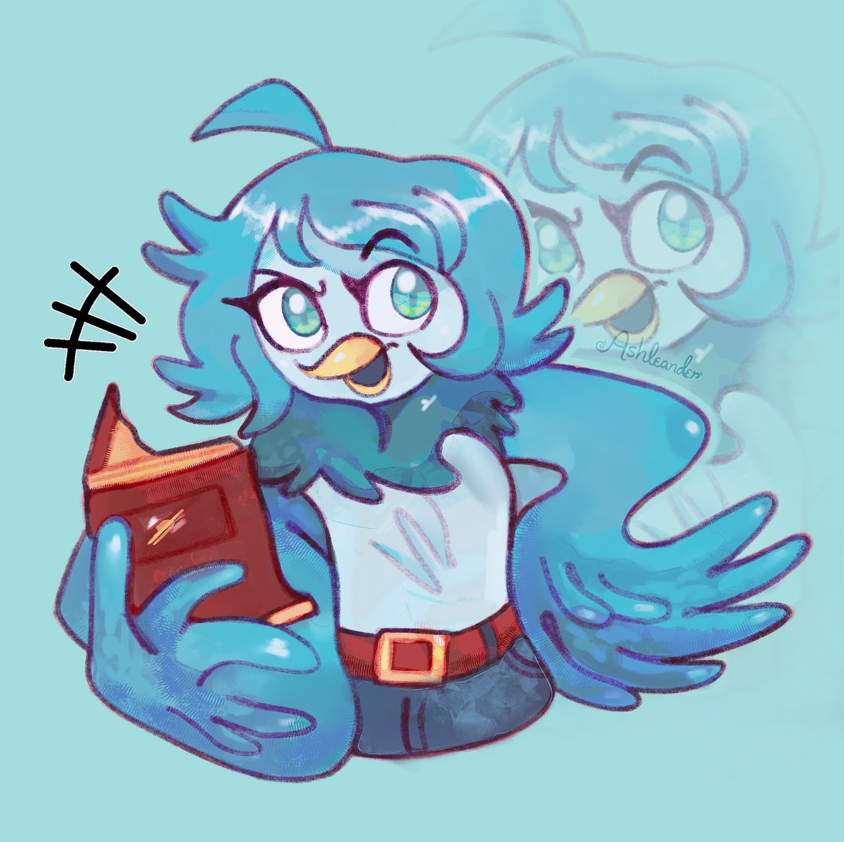 ashleander5's tweet image. Blue birb 
#UndertaleYellow #martlet