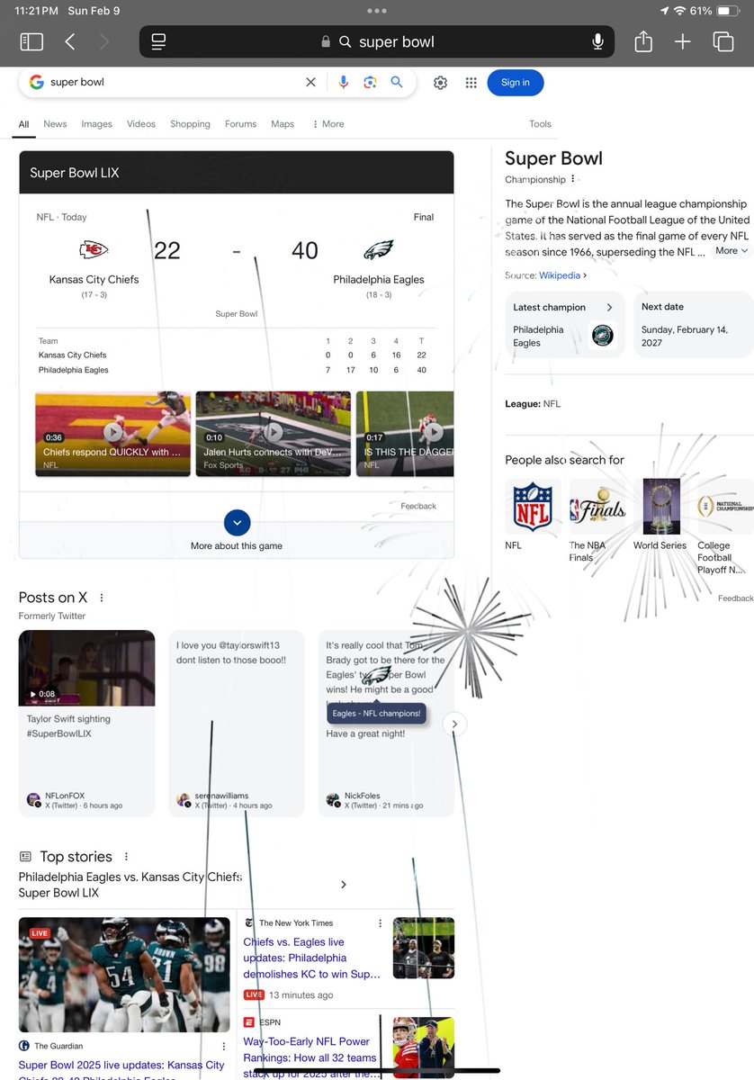 freesugardaddy's tweet image. In the end the Birds win over Taylor Swift and the Over
#SuperBowlLIX #cnn #foxla