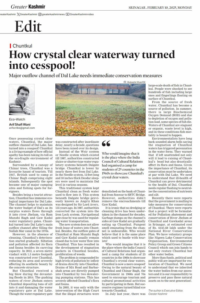 Manzoor Wangnoo (@wangnoo_manzoor) on Twitter photo In 2018, with KWT’s help, Chuntikul residents were moved to Bemina—highlighting the urgent need to revive our vital water stream. Ex-VC LC&MA said there’s a 3-tier plan with Tourism, Smart City & LC&MA. Hopeful for its restoration! Thanks, <a href="/arifscribe/">Arif Shafi Wani</a> for the much needed article. In 2018, with KWT’s help, Chuntikul residents were moved to Bemina—highlighting the urgent need to revive our vital water stream. Ex-VC LC&MA said there’s a 3-tier plan with Tourism, Smart City & LC&MA. Hopeful for its restoration! Thanks, <a href="/arifscribe/">Arif Shafi Wani</a> for the much needed article.