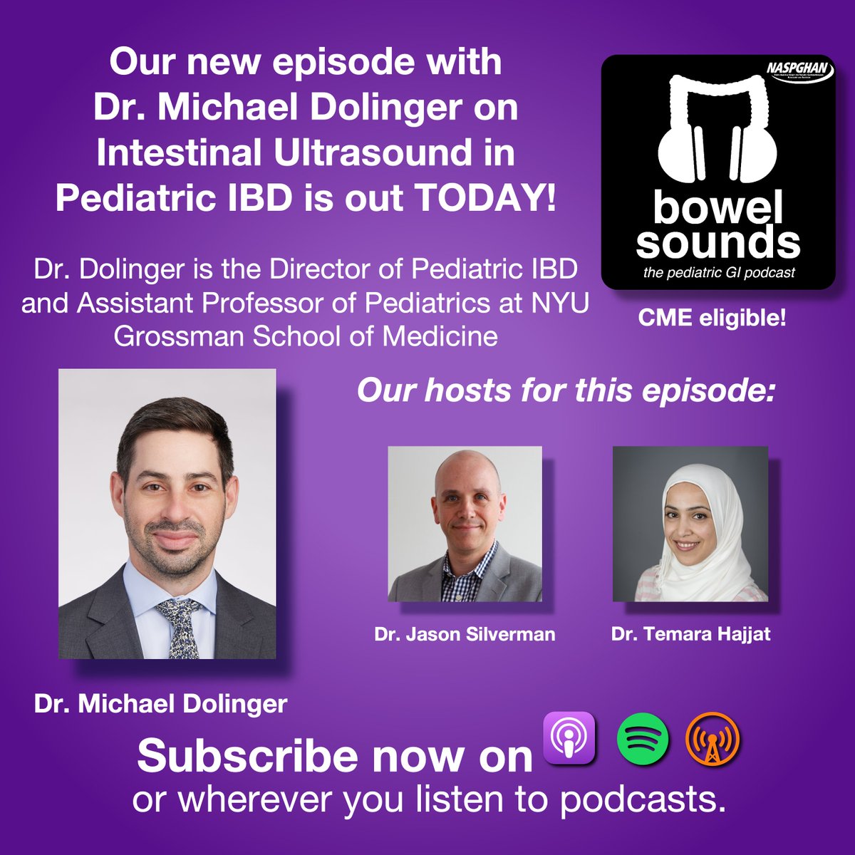 Bowel Sounds: The Pediatric GI Podcast (@bowelsounds) on Twitter photo Curious about #intestinalultrasound? Then don't miss our latest episode with <a href="/DrMikeDolinger/">Michael Todd Dolinger, MD MBA</a> talking to <a href="/DrJSilverman/">Jason Silverman</a> and <a href="/temarahajjat/">Temara Hajjat, MD</a>, covering:
💪🏻 Strengths of IUS
🎓 How to get certified
🏥 Integrating it into your practice
🎧👉 buzzsprout.com/581062/episode… Curious about #intestinalultrasound? Then don't miss our latest episode with <a href="/DrMikeDolinger/">Michael Todd Dolinger, MD MBA</a> talking to <a href="/DrJSilverman/">Jason Silverman</a> and <a href="/temarahajjat/">Temara Hajjat, MD</a>, covering:
💪🏻 Strengths of IUS
🎓 How to get certified
🏥 Integrating it into your practice
🎧👉 buzzsprout.com/581062/episode…