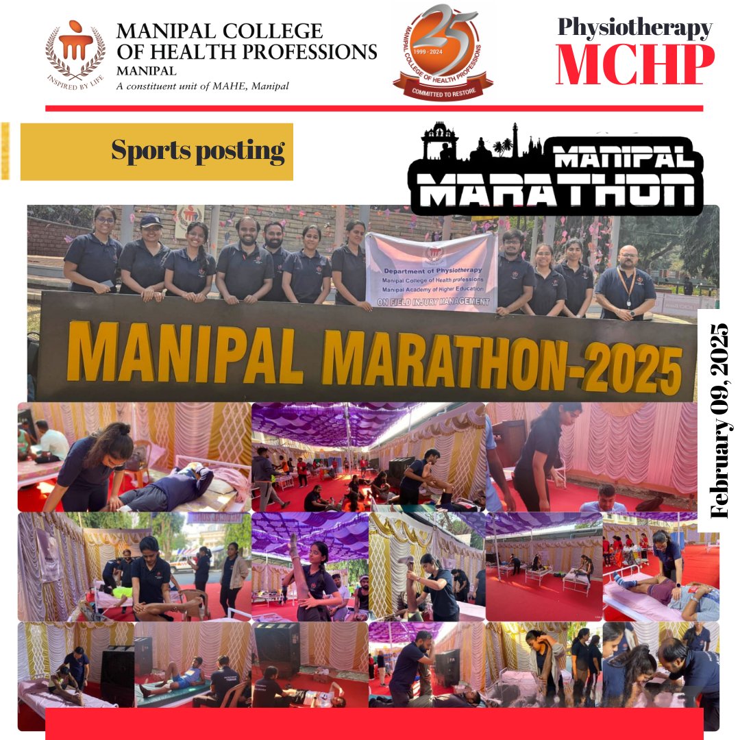Physiotherapy MCHP (@ptmchp) on Twitter photo Team of <a href="/PtMchp/">Physiotherapy MCHP</a> PGs led by Dr. <a href="/prateek_physio/">prateek srivastav, PhD</a> offered on-field injury management for the <a href="/MAHE_Manipal/">Manipal Academy of Higher Education</a> Marathon 2025 event.
<a href="/MCHP_MAHE/">MCHP</a> <a href="/Manikan19549593/">Manikandan N</a> Team of <a href="/PtMchp/">Physiotherapy MCHP</a> PGs led by Dr. <a href="/prateek_physio/">prateek srivastav, PhD</a> offered on-field injury management for the <a href="/MAHE_Manipal/">Manipal Academy of Higher Education</a> Marathon 2025 event.
<a href="/MCHP_MAHE/">MCHP</a> <a href="/Manikan19549593/">Manikandan N</a>