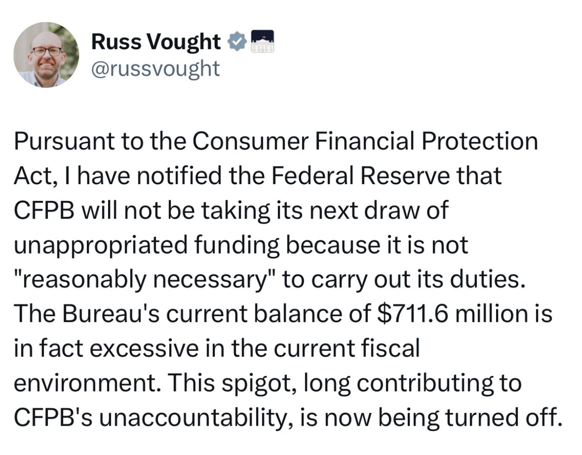 🟡"Interruzione del Finanziamento al CFPB: Preoccupazioni per la Protezione dei Consumatori"