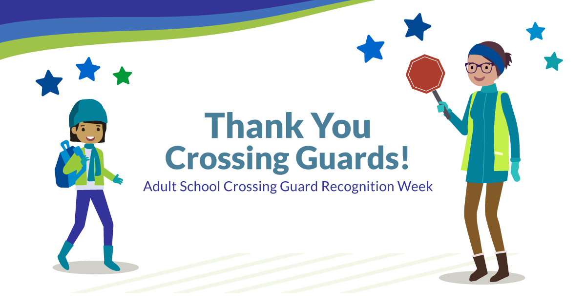 Thank you to our Adult School Crossing Guards for keeping students safe on their way to and from school.

Rain, snow, or shine, you're always there to protect students and we're so thankful for your hard work and dedication!