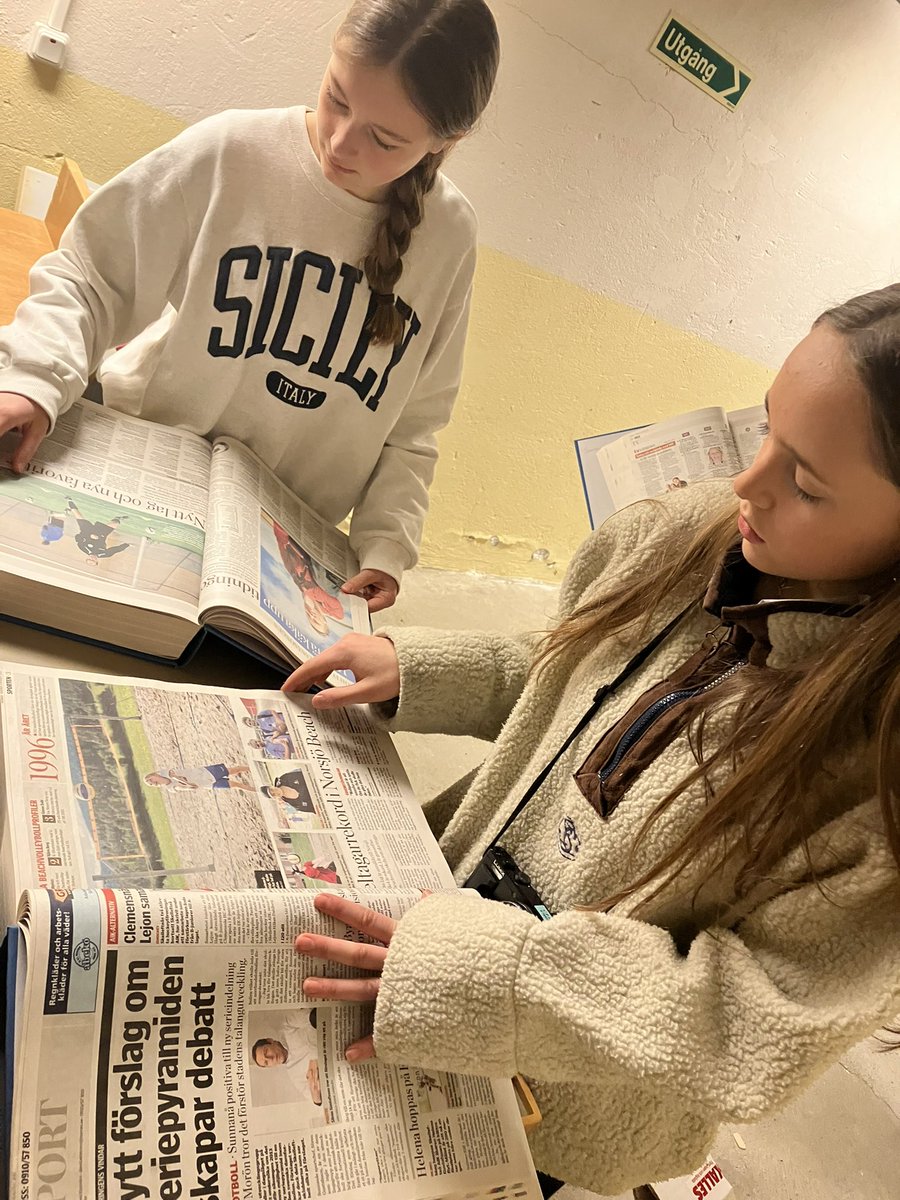 🇸🇪AA25 A visit to Skellefteå museum today, where the archivist, Jurgen, showed us around. We learned about the history of the city, and Vasterbotten county, and visited the newspaper archives to find out what happened in the city on their birthdays