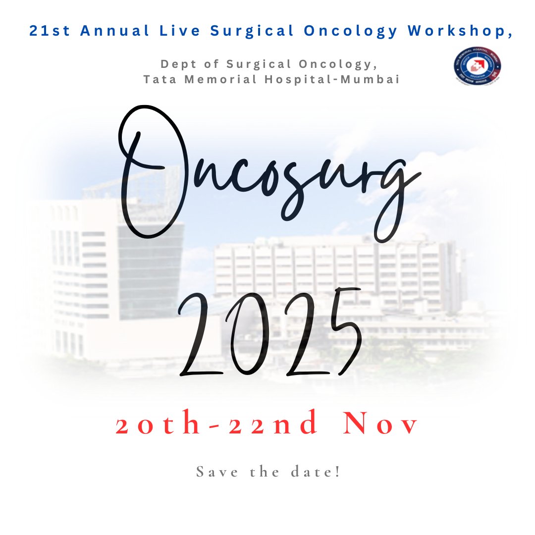 Manish S Bhandare (@manishbhandare4) on Twitter photo Mark your calendar!
<a href="/TataMemorial/">Tata Memorial Hospital</a> <a href="/cspramesh/">Pramesh CS</a> <a href="/Shrikhande_SV/">Shailesh V. Shrikhande</a> <a href="/MahendraTMH/">mahendra pal</a> <a href="/drsabita/">Sabita Jiwnani</a> <a href="/dnair78/">Deepa Nair</a> <a href="/Shalakajoshi15/">Shalaka joshi</a> <a href="/DrDushyantJ/">Dr Dushyant Jaiswal</a> <a href="/DrVAChaudhari/">Dr.Vikram Chaudhari</a> <a href="/drgaganprakash/">gaganprakash</a> <a href="/aamirparray18/">Amir M Parray</a> <a href="/dramandeeparora/">Amandeep Arora</a> <a href="/MufaddalKazi/">Mufaddal Kazi</a> <a href="/Docvk2/">Karthik V</a> <a href="/niyogidevayani/">Devayani Niyogi</a> <a href="/Shraddha_234/">Shraddha Patkar</a> <a href="/drmgoel/">Mahesh Goel</a> <a href="/drshiva78in/">Shivakumar Thiagarajan</a> Mark your calendar!
<a href="/TataMemorial/">Tata Memorial Hospital</a> <a href="/cspramesh/">Pramesh CS</a> <a href="/Shrikhande_SV/">Shailesh V. Shrikhande</a> <a href="/MahendraTMH/">mahendra pal</a> <a href="/drsabita/">Sabita Jiwnani</a> <a href="/dnair78/">Deepa Nair</a> <a href="/Shalakajoshi15/">Shalaka joshi</a> <a href="/DrDushyantJ/">Dr Dushyant Jaiswal</a> <a href="/DrVAChaudhari/">Dr.Vikram Chaudhari</a> <a href="/drgaganprakash/">gaganprakash</a> <a href="/aamirparray18/">Amir M Parray</a> <a href="/dramandeeparora/">Amandeep Arora</a> <a href="/MufaddalKazi/">Mufaddal Kazi</a> <a href="/Docvk2/">Karthik V</a> <a href="/niyogidevayani/">Devayani Niyogi</a> <a href="/Shraddha_234/">Shraddha Patkar</a> <a href="/drmgoel/">Mahesh Goel</a> <a href="/drshiva78in/">Shivakumar Thiagarajan</a>