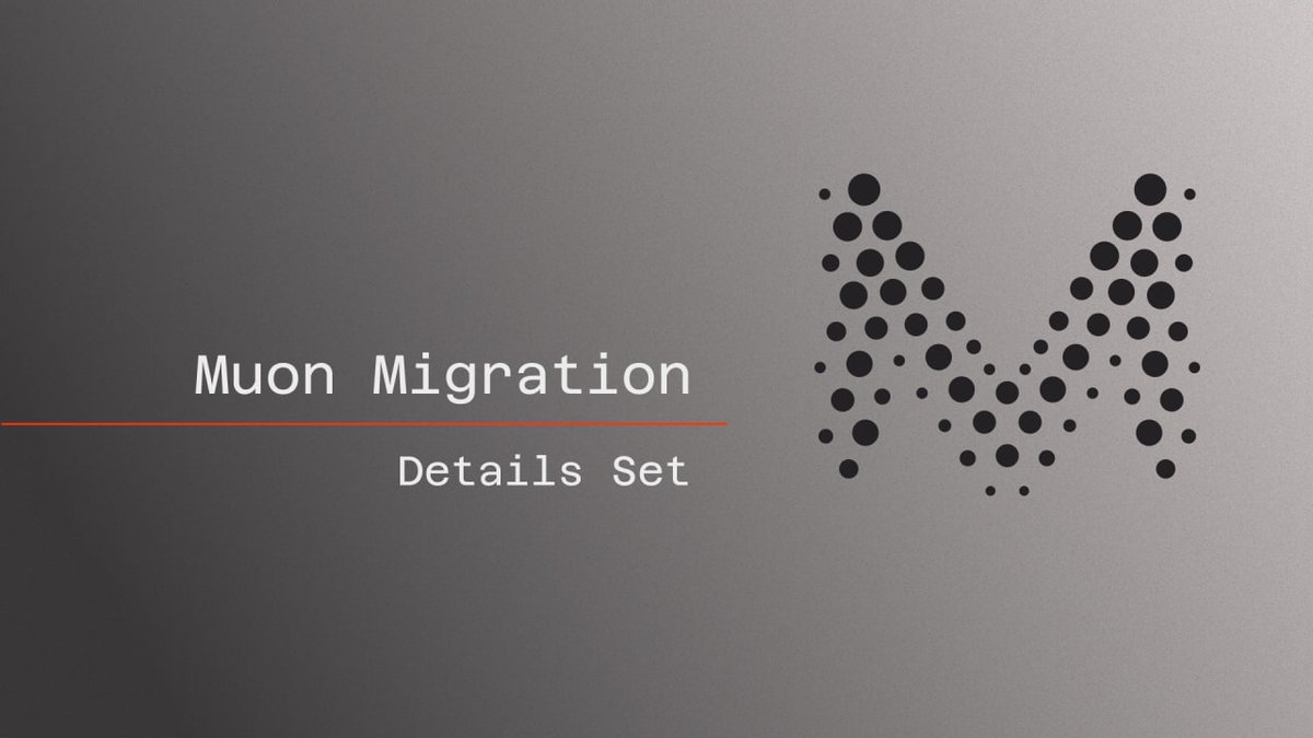 The Muon Migration details have been finalized.

Thank you to everyone who voted, taking us one step closer to our TGE.

See you on March 5th 🫡