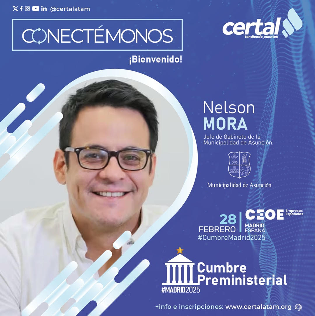certalatam's tweet photo. 📢En la tercera #CumbreMadrid2025 contaremos con la destacada participación del Jefe de Gabinete @AsuncionMuni @nelsonmorapy 

🗓️28 de febrero de 2025
📍En la sede de la @CEOE_ES 
🔗 Regístrate aquí: https://t.co/ztIxPJXufh

¡No te lo pierdas!

#CERTAL #CumbreMadrid2025 #Iberoamérica #AméricaLatina #LATAM #Telecomunicaciones #PolíticasDigitales #TransformaciónDigital #AlianzasEstratégicas #PúblicoPrivado #Diálogo #ImpactoGlobal #ConectividadLatam #InclusiónDigital #Innovación #Jueces #Fiscales #Piratería #PirateríaDigital #PirateríaDeportiva #Ciberseguridad #AgendaIberoamericana #Iberoamérica @conecta_latam @5diasPY @storniaglobal @ForbesParaguay @MagazineDW