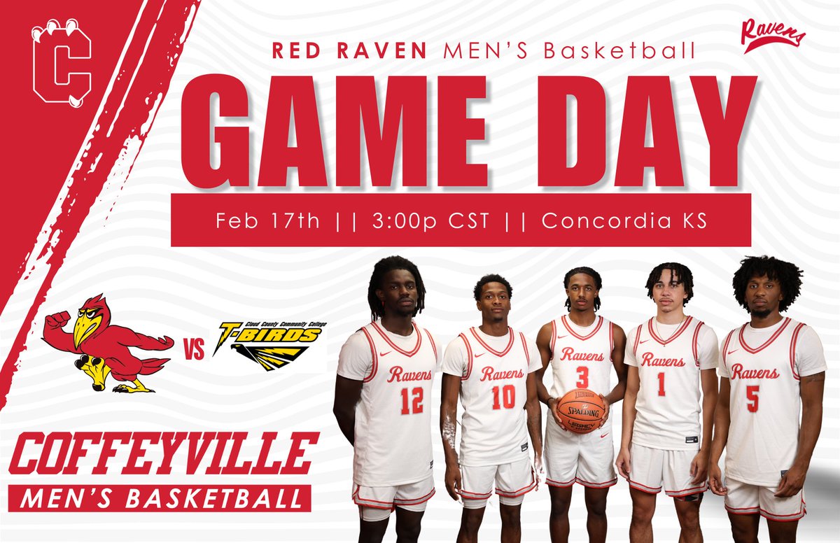 Red Raven Sports (@redravensports) on Twitter photo MBB
Road KJCCC
GAMEDAY!!!
3:00p - #14 Red Ravens (17-7, 13-5) at Cloud County (11-14, 5-14)
Stream Courtesy of Cloud: cloudtbirds.com/sports/2021/2/…
<a href="/cccredravens/">Coffeyville CC</a> <a href="/CoffeyvilleMBB/">Coffeyville Men’s Basketball</a> MBB
Road KJCCC
GAMEDAY!!!
3:00p - #14 Red Ravens (17-7, 13-5) at Cloud County (11-14, 5-14)
Stream Courtesy of Cloud: cloudtbirds.com/sports/2021/2/…
<a href="/cccredravens/">Coffeyville CC</a> <a href="/CoffeyvilleMBB/">Coffeyville Men’s Basketball</a>
