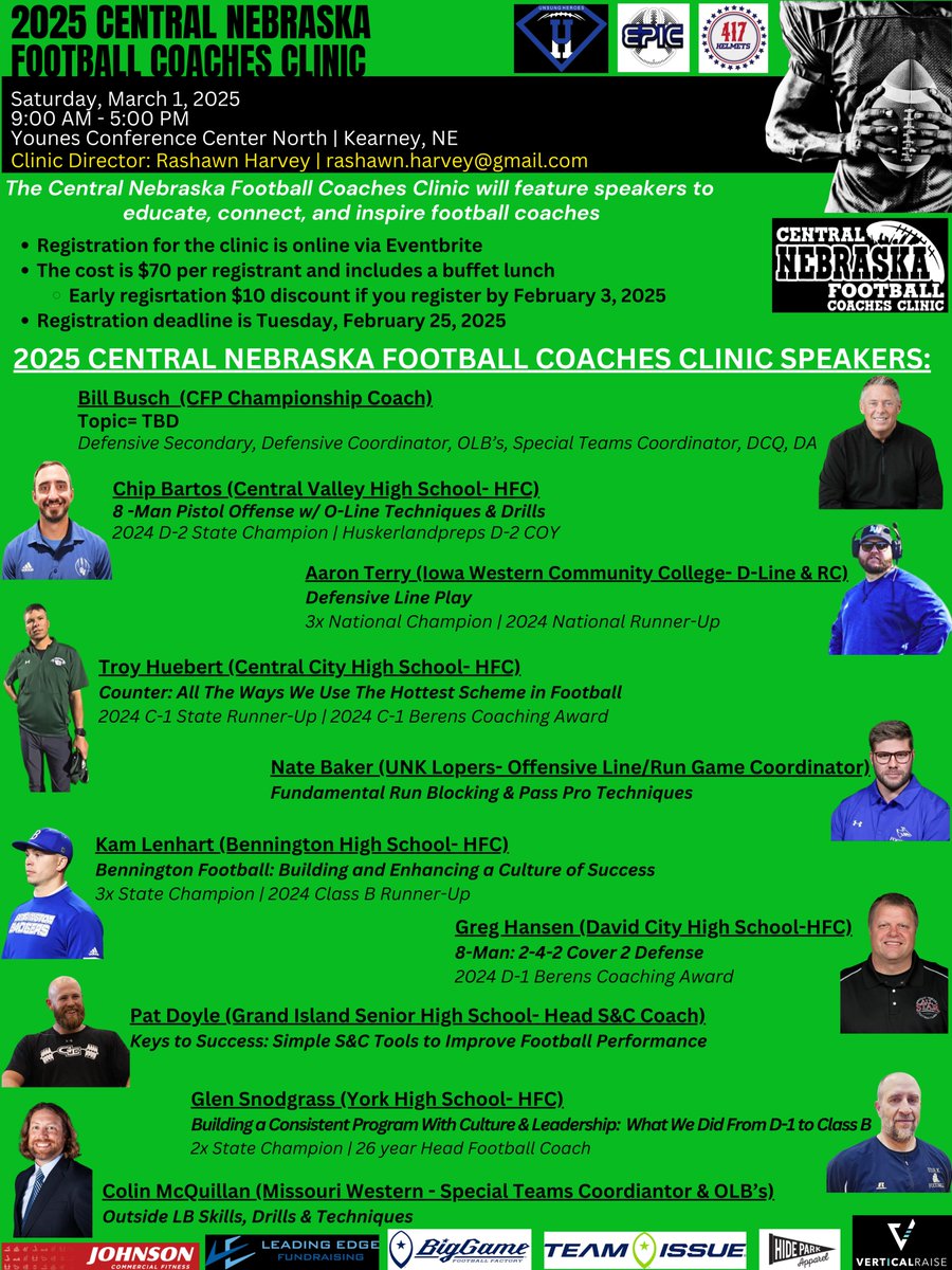 Central Nebraska Football Coaches Clinic tweet media