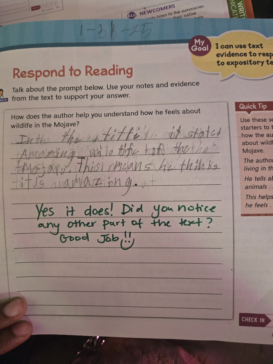 🌟Giving explicit feedback on reading responses helps my young readers thrive! 🚀 Dive into our journey of growth and learning! #FeedbackMatters #3rdGradeProud #FCSAchieve #EveryChildReads 📚 #LatePost <a href="/StellaEStephen/">Stella Stephen</a> <a href="/McLitCoach/">Jicorya Wyche, ED.S</a> <a href="/ecwestwildcats/">Evoline C. West</a>