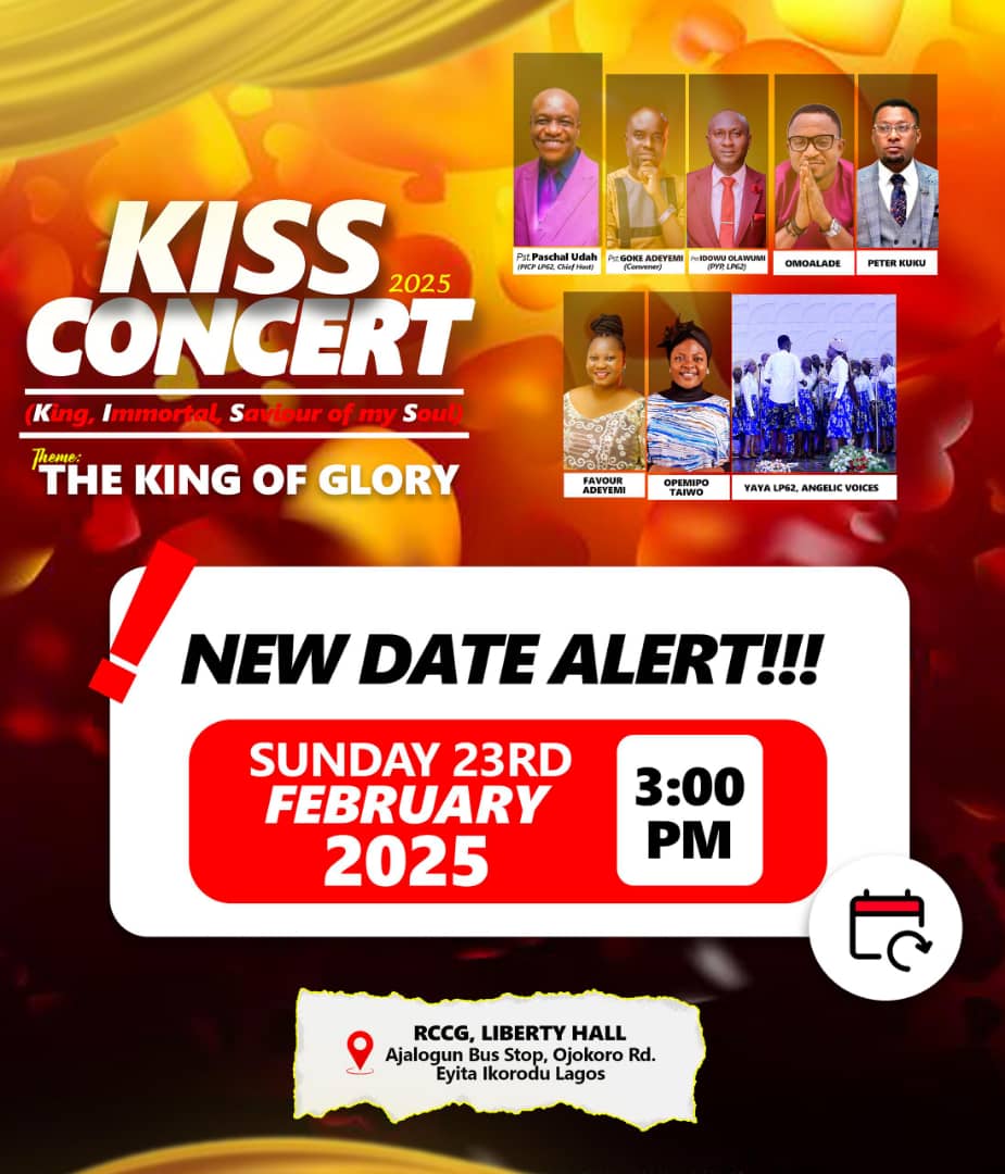 rccglp62's tweet photo. *6 days left!!!* to the awaited
*KISSCONCERT2025*

*Closer than ever!!!  You don't want to miss it!!*

 *Are you ready??!!!*

#KissConcert
#TheKingOfGlory
#KingImmortalSaviourofmySoul
#lp62yaya https://t.co/RUpZPUj4oU