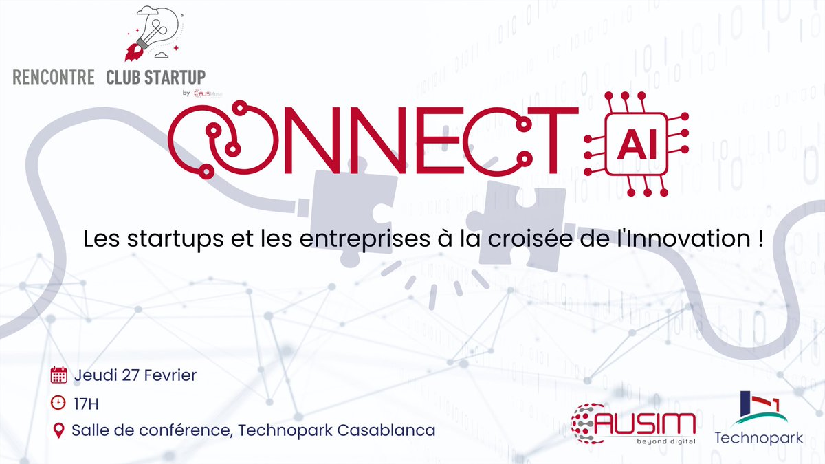 AUSIM Maroc (@ausimmaroc) on Twitter photo #SaveTheDate - <a href="/AusimMaroc/">AUSIM Maroc</a> x <a href="/Technopark/">Technopark Maroc</a>
🎯 ConnectAI : Startups et entreprises à la croisée de l’innovation
📅 Jeudi 27 février – 17h00
📍 Technopark Casablanca
🎯 Inscrivez-vous : calendly.com/communication-…
#AUSIM #Technopark #AUSMOSE #Startups #Innovation #IA #SaveTheDate - <a href="/AusimMaroc/">AUSIM Maroc</a> x <a href="/Technopark/">Technopark Maroc</a>
🎯 ConnectAI : Startups et entreprises à la croisée de l’innovation
📅 Jeudi 27 février – 17h00
📍 Technopark Casablanca
🎯 Inscrivez-vous : calendly.com/communication-…
#AUSIM #Technopark #AUSMOSE #Startups #Innovation #IA