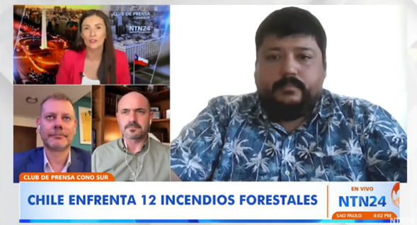 🔥📺Compartimos entrevista en vivo al investigador #IEB y <a href="/forestalesudec/">Facultad de Ciencias Forestales 🌳</a>, director de <a href="/LIB_UDEC/">LIB</a>, <a href="/ragarciaaraya/">Rafael A García Araya</a>, para el canal internacional <a href="/NTN24/">NTN24</a>. Rafael García abordó el escenario de los incendios forestales en Chile, junto a otros expertos del país. 
ntn24.com/noticias-actua…