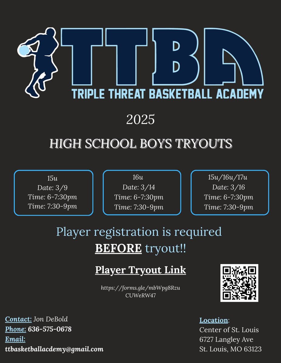 Registration is now open for the 2025 High School Spring/Summer Tryouts. Please click on the link below to register.

forms.gle/mbWpg8RzuCUWeR…