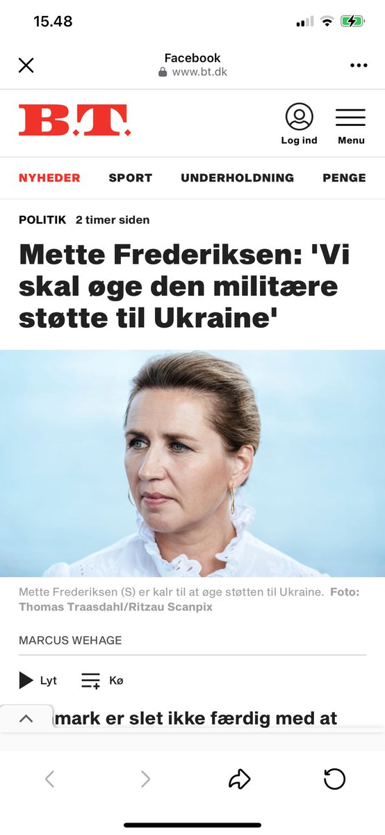 Mette Frederiksen er ikke danskernes statsminister. Hun er snarere ukrainernes. Mette mener ikke, at de 65 milliarder kr. vi har givet Ukraine i ren militærstøtte er nok.

Flere af vores skattekroner skal, ifølge Mette, formøbles på krudt og kugler…

bt.dk/politik/mette-…
