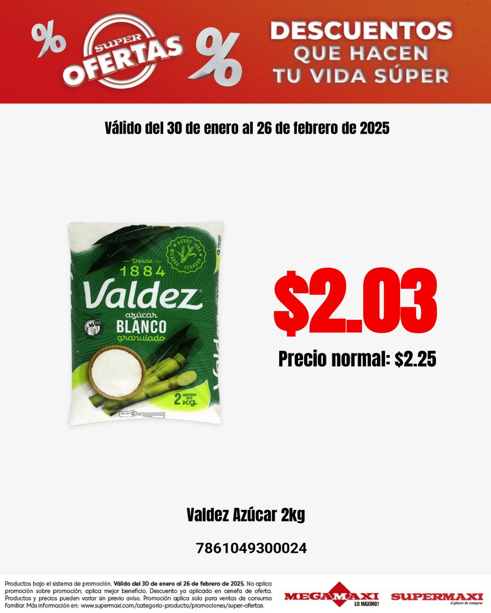 ¡Llegaron las Super Ofertas! Encuentre los mejores precios en sus productos favoritos.

Llene su carrito con todo lo que necesita🛒🤑

Conozca más en: supermaxi.com/categoria-prod…

🛒 Pídalo a través de @tipti.market o tipti.com.ec  🧡
*Válido del 30 de enero al 26 de