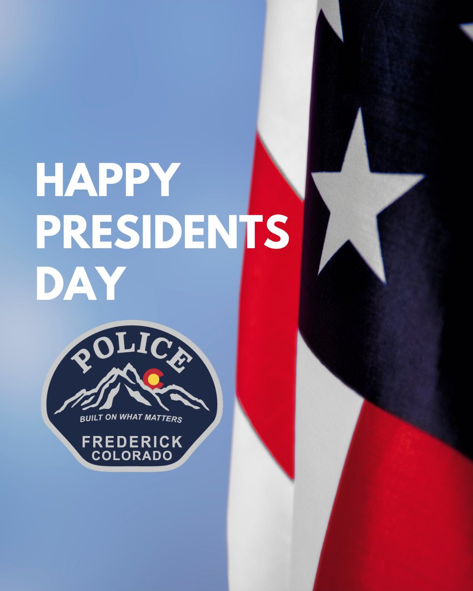 The Frederick Police Department honors the legacy of leadership and service that has shaped our nation. Today, we remain committed to serving and protecting our community—24/7, 365 days a year.

Wishing everyone a great and safe Presidents Day!