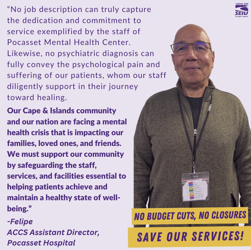 SEIU Local 509 (@seiu509) on Twitter photo Pocasset Mental Health Center is a lifeline for the Cape community, serving an average of 5,000 people per year. Join labor and community partners on February 25 to stop Governor Healey’s budget cuts! RVSP here ➡️ act.seiu.org/a/care-not-cuts Pocasset Mental Health Center is a lifeline for the Cape community, serving an average of 5,000 people per year. Join labor and community partners on February 25 to stop Governor Healey’s budget cuts! RVSP here ➡️ act.seiu.org/a/care-not-cuts