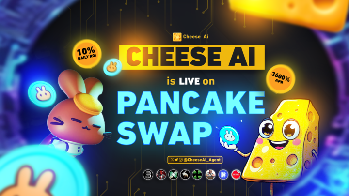 CheeseAI_Agent's tweet image. 🧀CheeseAI Now live on PancakeSwap!

⚡️Trade: pancakeswap.finance/?outputCurrenc…

Chart: dexview.com/bsc/0xb025A751…

✅ 10% Daily ROI  
✅ 3600% APR
✅ 17% Referral Rewards
✅ 0% Buy/Sell Fees
⏰CMC/CG 24H
🌟DexTools Socials Update 
💹Dexscreener Trending
📈Avedex trending
🌕Moontok trend…