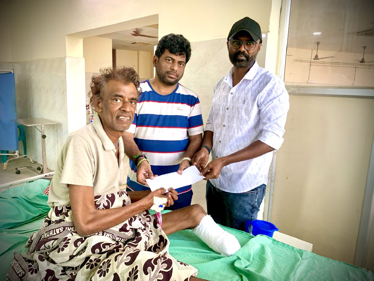 Along with music composer &amp; producer Swaminathan Rajesh, I visited Actor Siricco Udhaya at Omandurar Government Hospital to personally check on his well-being. On behalf of RVR STUDIOS and ACTION REACTION, we extended a humble financial contribution to support him during this