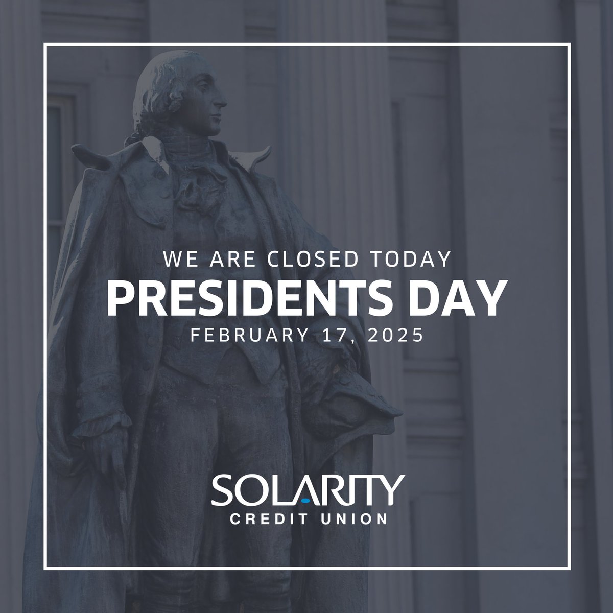 Solarity is closed today, Monday, February 17, in honor of Presidents Day. We will reopen tomorrow and look forward to seeing you then!
