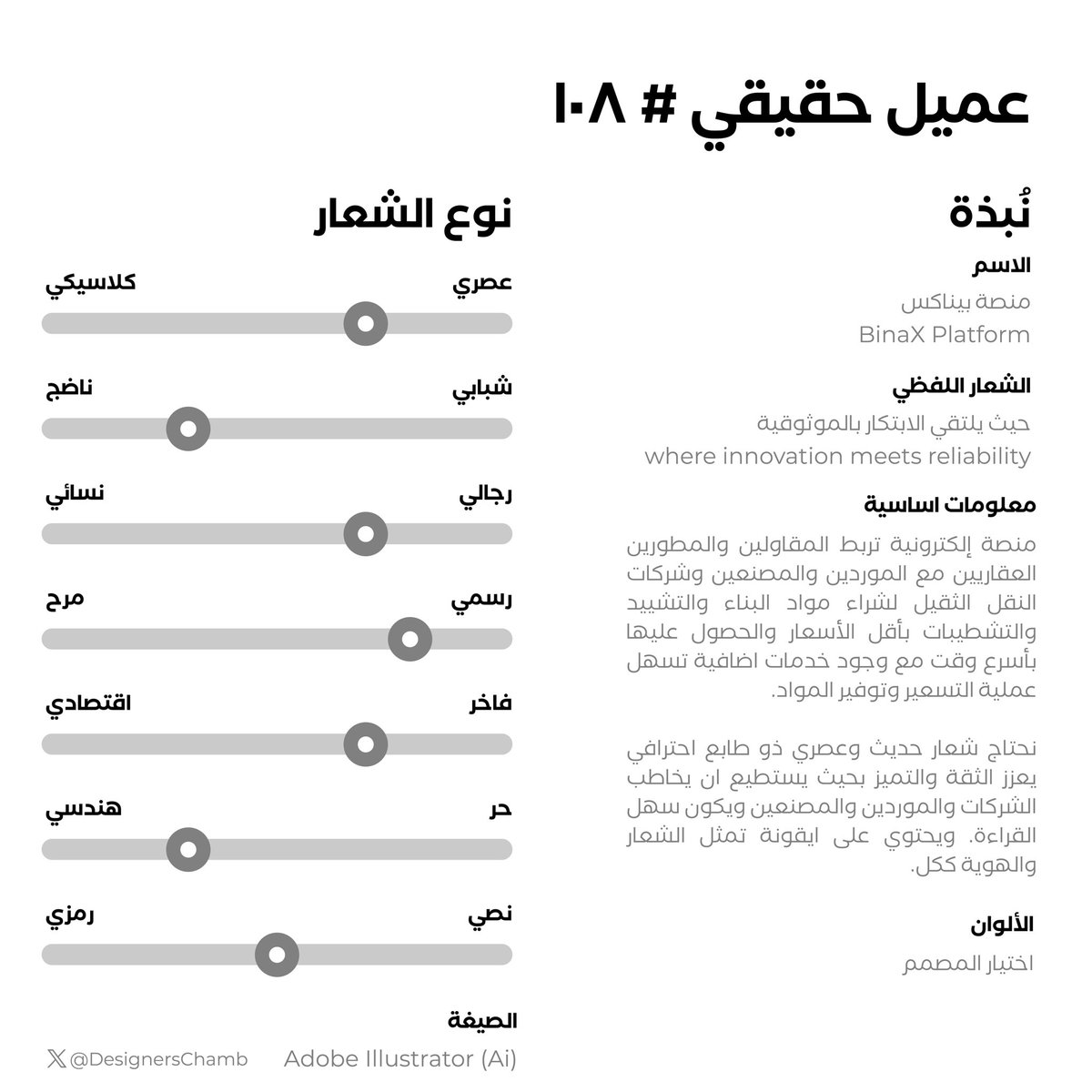 DesignersChamb's tweet photo. وجاكم العميل الحقيقي رقم 108😍

شاركونا تصاميمكم تحت هذي التغريدة والعميل راح يختار اللي يناسبه منها

والجائزة للفائز  1,500 ر.س 🤩

بالتوفيق يا مبدعين 🤍
#عميل_حقيقي https://t.co/OFZTyZHTFC