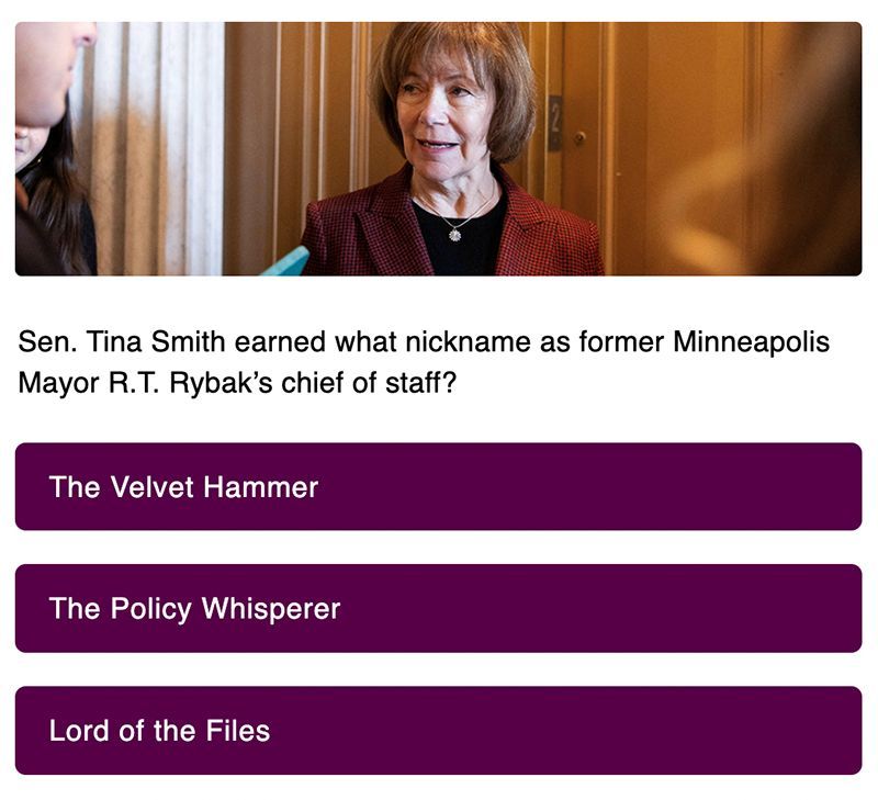 MinnPost's tweet photo. Do you know the answer to this question? This week’s MinnPost News Quiz is live!  https://t.co/Etu3zeyInl https://t.co/MtcvPQ7O4r