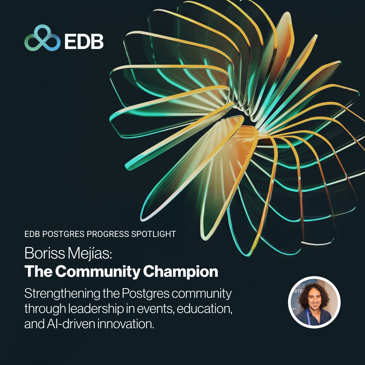 EDBPostgres's tweet image. #PostgreSQL thrives because of its community.
In this EDB Postgres Progress Spotlight, we’re recognizing Boriss Mejías for his leadership in education, AI, and #pgvector. From mentoring new contributors to driving innovation in active-active replication, his impact is everywhere.