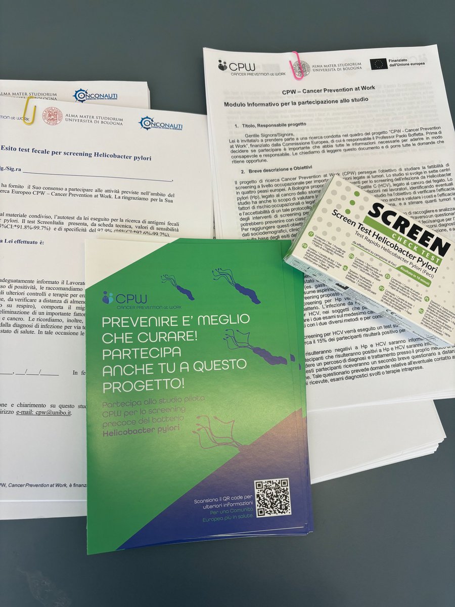Cancer Prevention at Work Project (@cpw_project) on Twitter photo At <a href="/CPW_Project/">Cancer Prevention at Work Project</a> we are implementing HCV virus and H. pylori screening in Bologna, Italy.
To explain informed consent for the screening, clinicians conducting the sampling use informational brochures as support.
Learn more at cancerpreventionatwork.eu At <a href="/CPW_Project/">Cancer Prevention at Work Project</a> we are implementing HCV virus and H. pylori screening in Bologna, Italy.
To explain informed consent for the screening, clinicians conducting the sampling use informational brochures as support.
Learn more at cancerpreventionatwork.eu