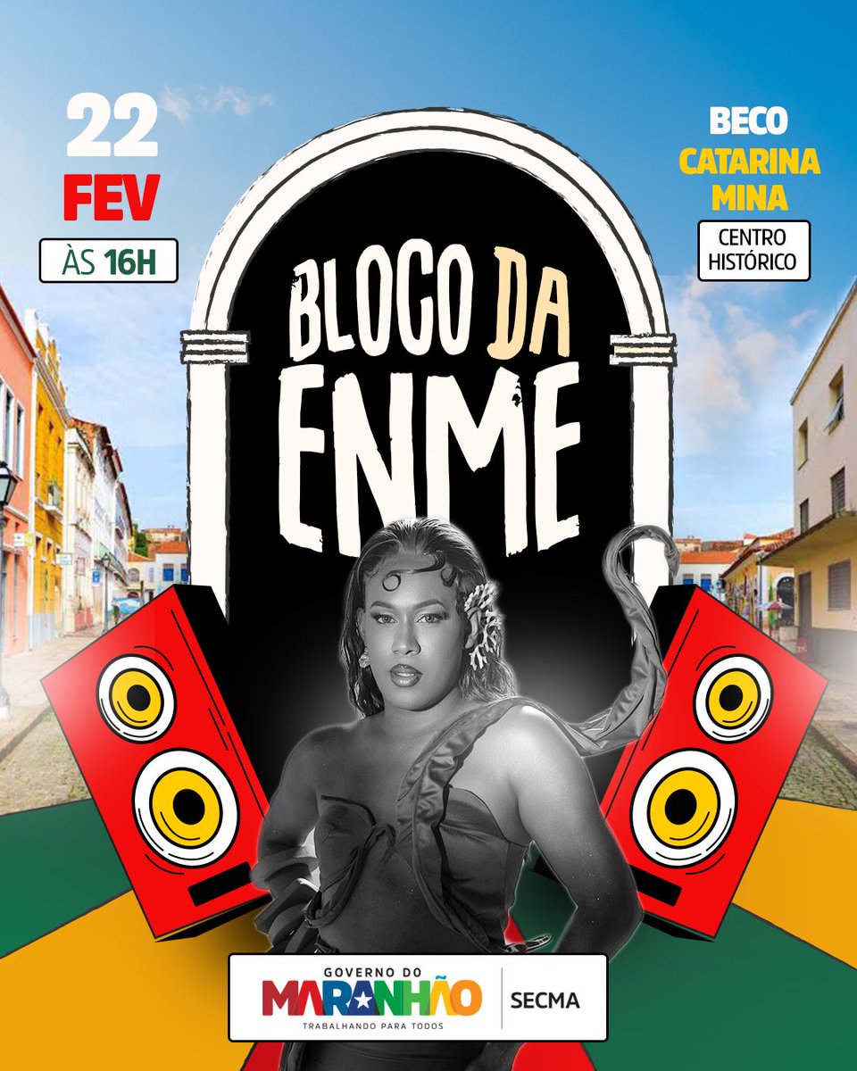 enmepaixao's tweet photo. Maranhão pediu ela🇯🇲
Nesse sábado , 16h no Polo Catarina Mina tem #BlocoDaEnme no circuito #VemProCentro
Dia 01/03 tem #BlocoDaEnme no circuito #VemProMar na Av. Litorânea https://t.co/dsU5yMYOlB