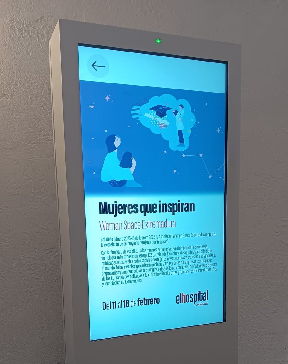 DO IT NOW (@doitnow_tech) on Twitter photo Our Marketing & Comm. Officer, Susana Hernández, was featured in the special exhibition organized by <a href="/WSExtremadura/">WomenSpaceExtremadura</a> from 11th to 16th February 2025, in the framework of the celebrations for the International Day of Women and Girls in Science.
More info: elhospital.dip-badajoz.es/evento/mujeres… Our Marketing & Comm. Officer, Susana Hernández, was featured in the special exhibition organized by <a href="/WSExtremadura/">WomenSpaceExtremadura</a> from 11th to 16th February 2025, in the framework of the celebrations for the International Day of Women and Girls in Science.
More info: elhospital.dip-badajoz.es/evento/mujeres…