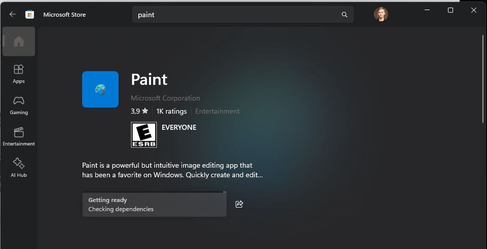 koskila's tweet image. New experiences! For the first time in my life, I&apos;m installing... paint.exe 😂

Because after the last reinstall of my #Windows pc, it was missing. 🤷‍♂️

#MSPaint #JustWindowsThings