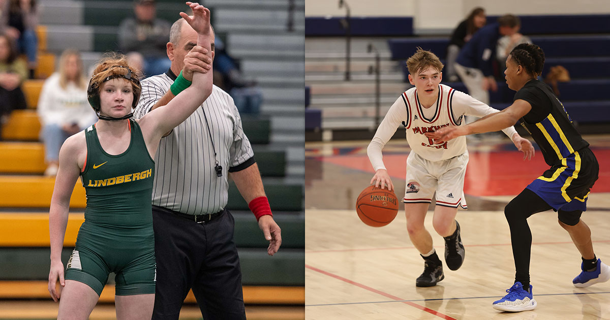 Congrats to Jan. 2025 #MercySportsMed Athletes of the Month are Sophia Stecher, a sophomore wrestler at
@lhsflyers, and Noah Barnes, a senior basketball player at @patriotpride76, who are last month's winners. More: ow.ly/IwtF50UYXOn <a href="/flyerswrestle/">Lindbergh Flyers Wrestling</a> @parkwayschools