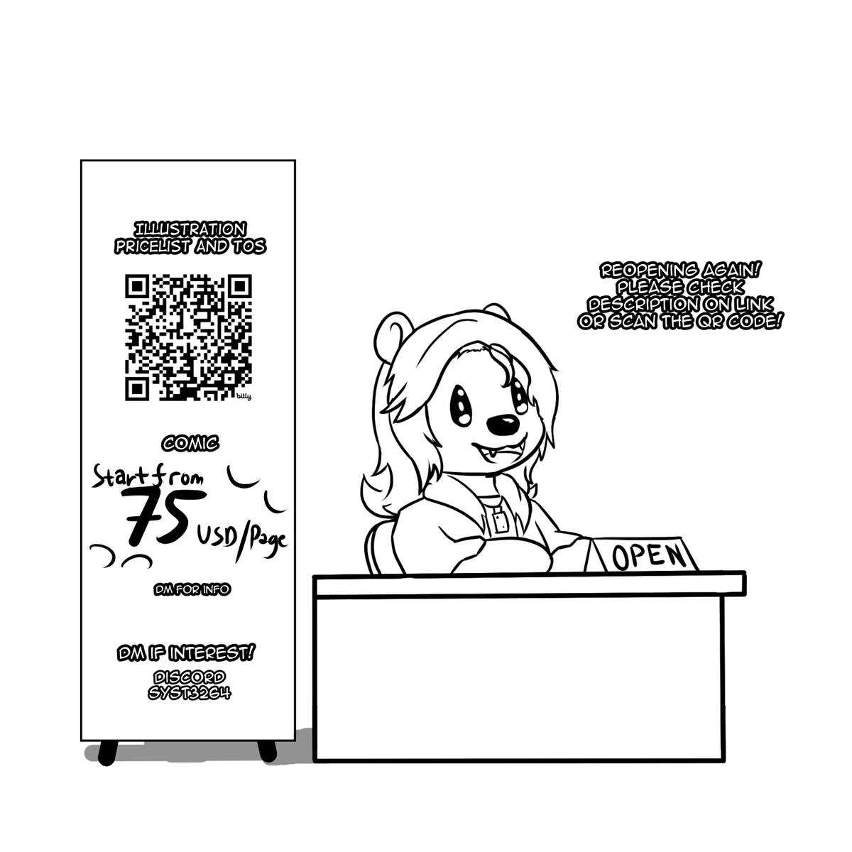 S_S_Syst's tweet photo. Hello there!
I hope you all in a good condition!
I'm reopening commission again.
For information you can check by this link:
https://t.co/I92nxMag2M

For comic commission, please DM me first as there are special conditions applied.
If you interested, hit DM my social media! https://t.co/1qRUfI0JN9