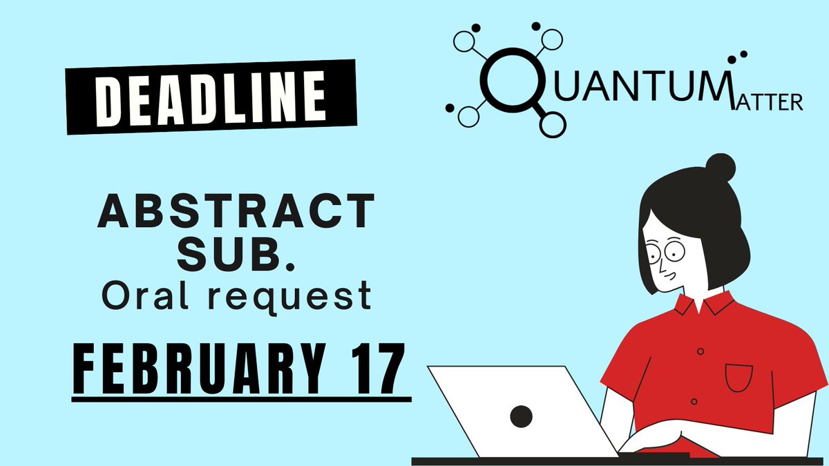 QuantumConf's tweet image. 🚨 Today is the deadline to submit your abstract for QUANTUMatter2025!⏰ Don't miss out on this incredible opportunity to showcase your work and connect with top researchers in the field. Submit your abstract now and be part of an exciting event! #QUANTUMatter2025