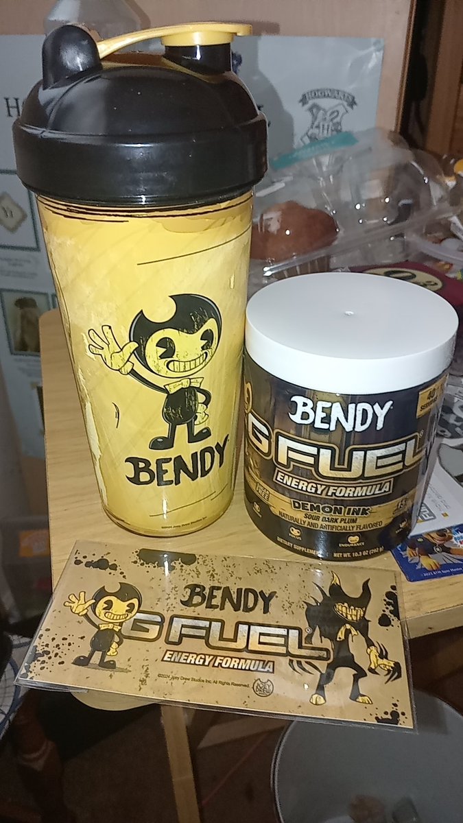 WinchesterFoxx's tweet image. Finally got my Bendy GFUEL !! 
@Bendy @themeatly @GFuelEnergy 

Thank you to my baby for getting it for me @ChloeHuitson