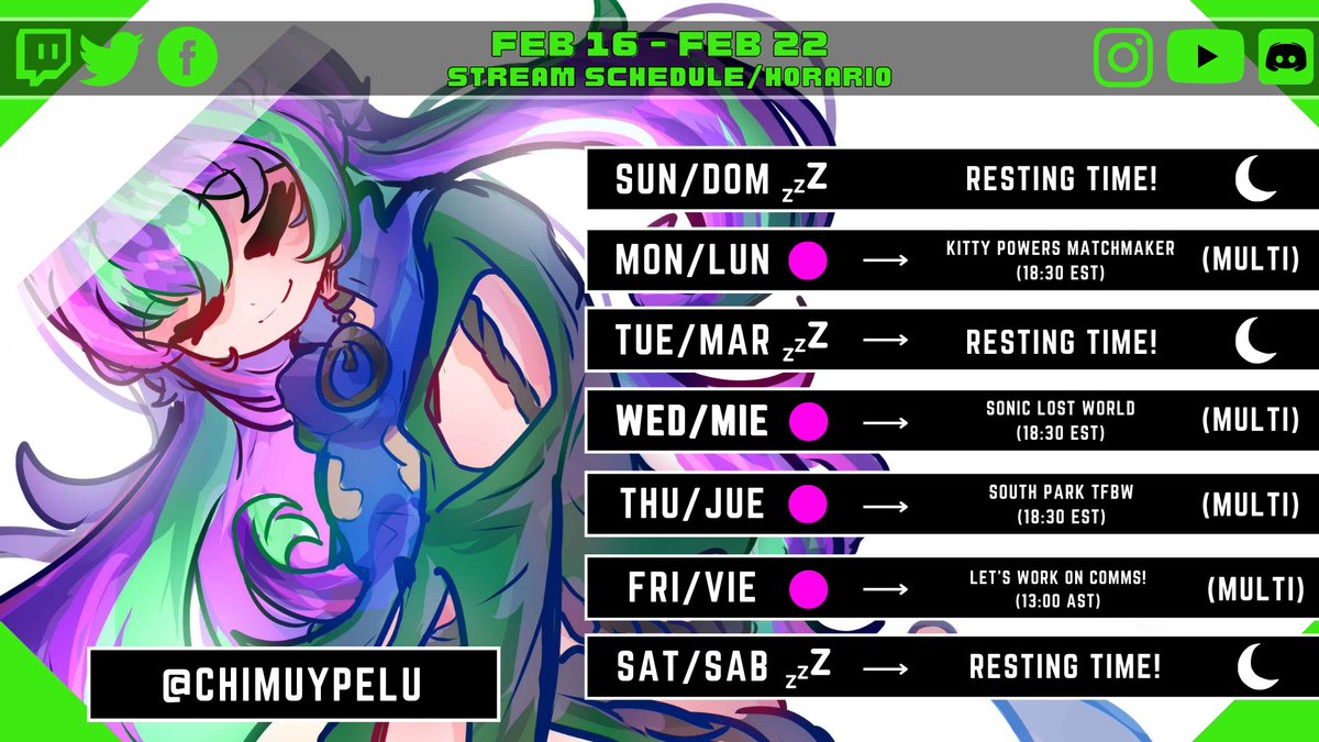 microphona_sing's tweet photo. [📢SCHEDULE📢]  

Romance, Sonic, South Park... Y COMISIONES?!

art by @chimuypelu  

🎤Clips &amp; Memes: #MicroXD 
💜Live:  #MicroLive
🎤Art SFW: #MicroPaint
💜NSFW: #MicroHard 
🎤Fan Name: #LilHertz  

#VtuberSchedules #VtuberEN #VTuberUprising https://t.co/Wg9Wv1MzLv