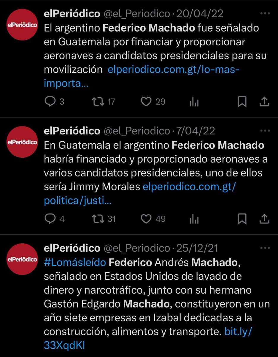 💸✈️ En abril de 2021, <a href="/el_Periodico/">elPeriódico</a> reveló que el narco Federico Machado habría financiado las campañas presidenciales de varios candidatos en #Guatemala, incluyendo a Jimmy Morales y Alejandro Giammattei. Según políticos guatemaltecos citados por el medio, Machado prestó