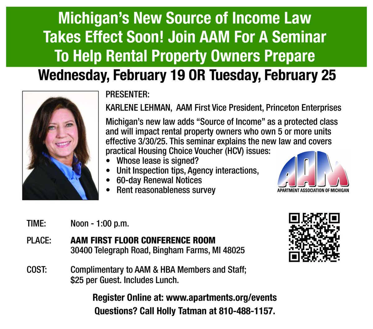ApartmentsofMI's tweet image. Join us this Wednesday to learn about Michigan's new "Source of Income" law. Register here! - bit.ly/3Qmkv9J