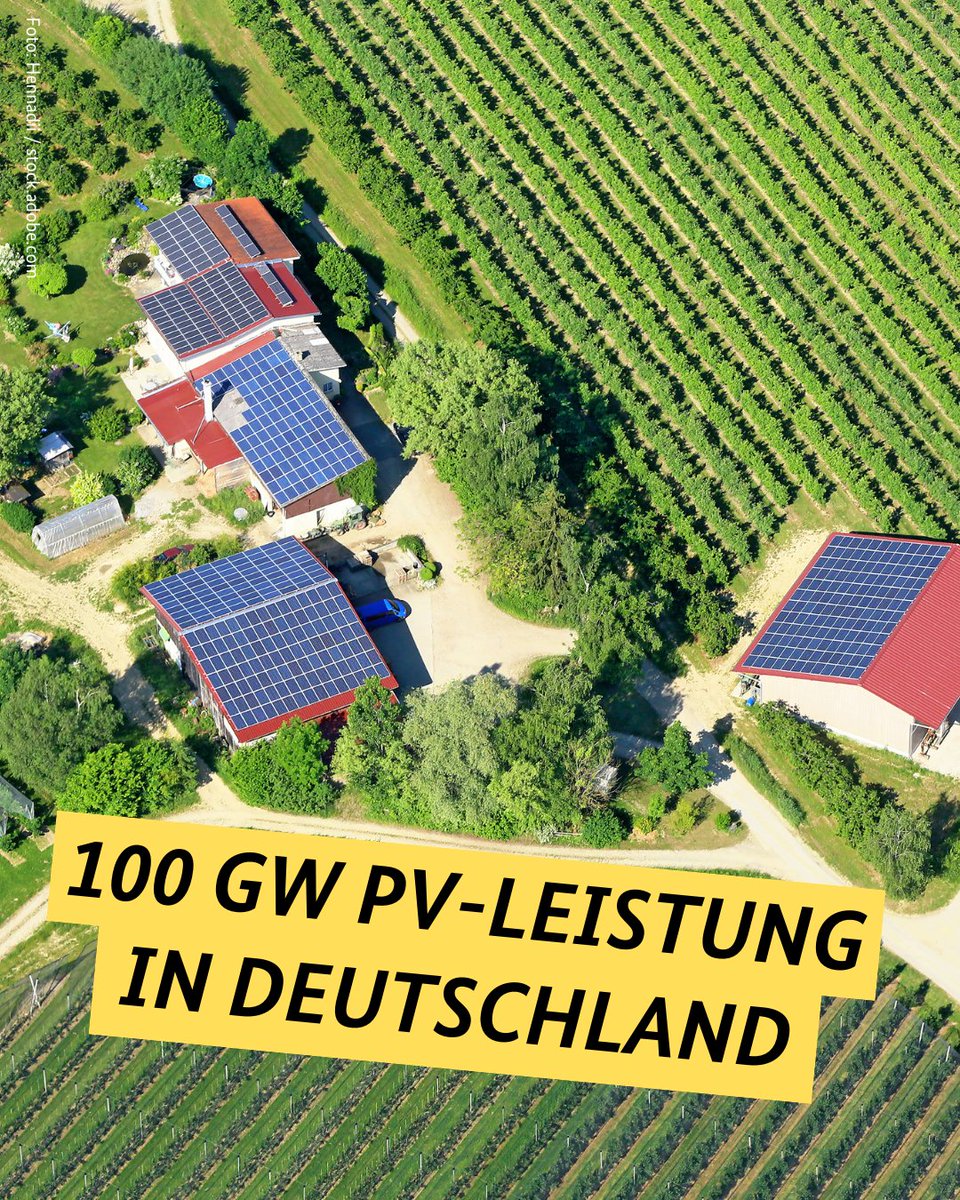 Deutschland baut #Erneuerbare aus &amp; wird damit Schritt für Schritt unabhängiger von fossilen Energien. 

2024 haben wir mit 16 GW so viel #Photovoltaik zugebaut wie noch nie. Insgesamt haben wir nun schon über 100 GW installierte PV-Leistung. 

Das zeigen die Zahlen der <a href="/bnetza/">Bundesnetzagentur</a>.