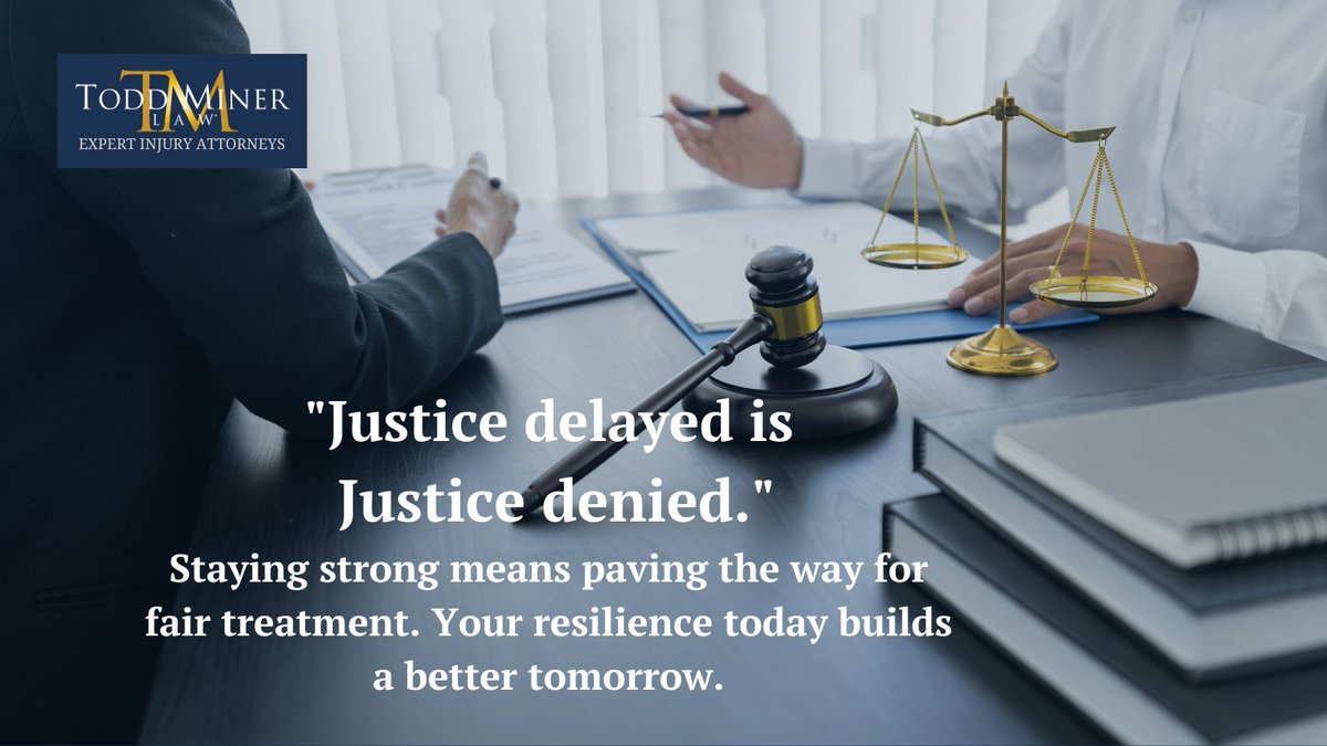 Quote: Justice delayed is justice denied

Don't Delay Seeking Legal Counsel:  Protect Your Rights🌅🛤️

A skilled personal injury attorney can help you navigate the challenges of pursuing justice and ensure that your rights are protected

#ToddMinerLaw #floridalaw #floridalawyer