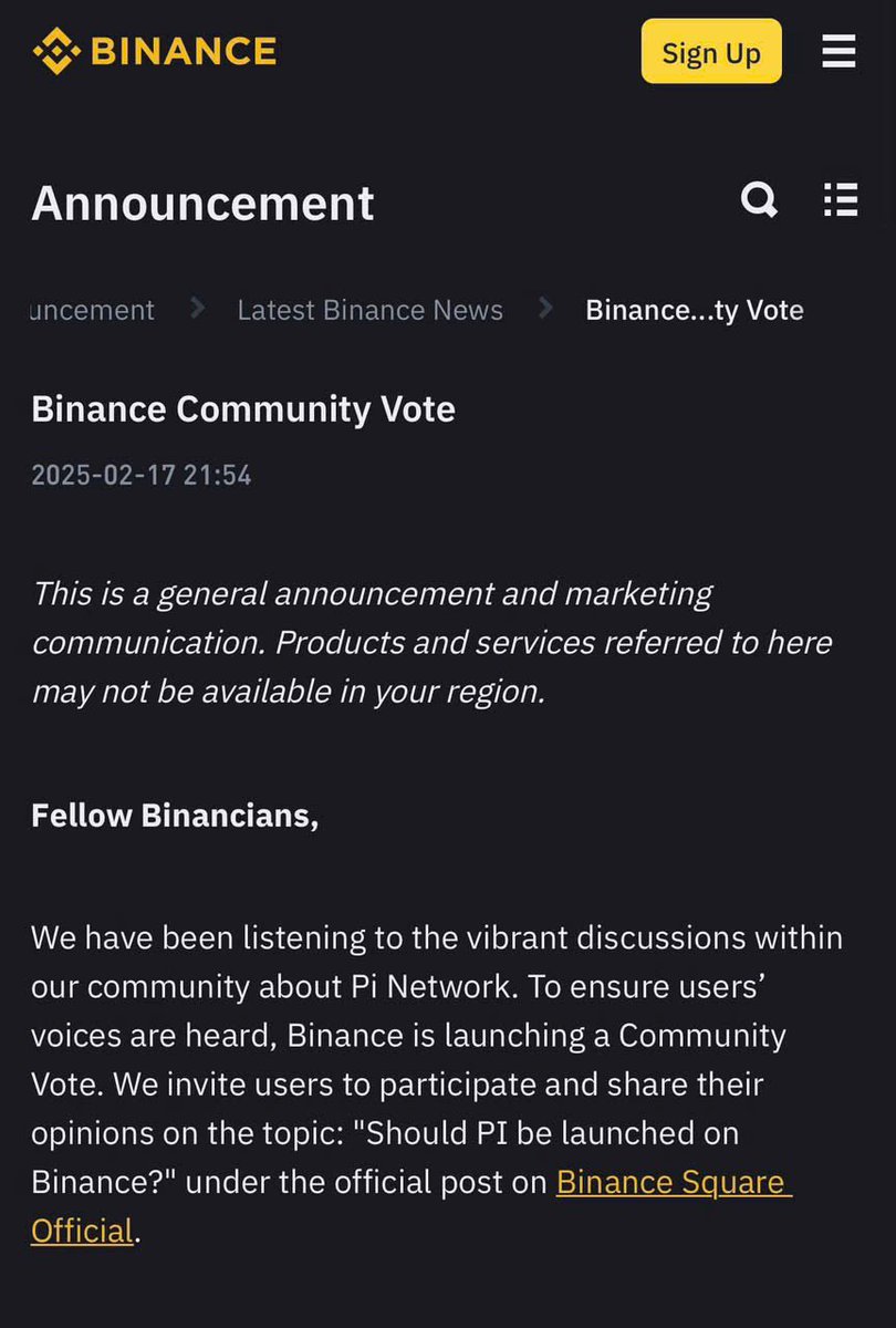 cryptoleakvn's tweet photo. 🚨 BREAKING: Binance Opens Community Vote on Pi Network Listing! 🚨

📢 Binance has officially acknowledged the growing interest in Pi Network and is now giving the community a voice! A Community Vote has been launched, inviting users to share their opinions on the question:

💬 “Should PI be launched on Binance?”

🔹 This marks a crucial moment for $PI and its journey toward mass adoption.
🔹 Pioneers, your participation is key! Head over to Binance Square Official and make your voice heard.

🔥 Do you want to see Pi on Binance? Let’s vote and make history! 🔥

#PiNetwork #PiCoin #Binance #PiListing #CryptoNews