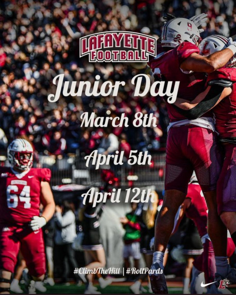 Thank you <a href="/Coach_Noll/">Tyler Noll</a> for the invite to Lafayette’s junior day!