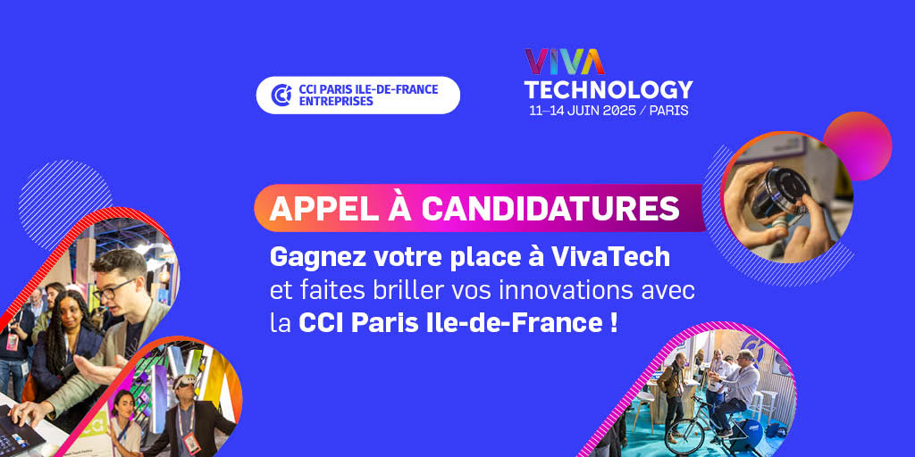 CCI_95's tweet image. 📢 Appel à candidatures pour @VivaTech 2025 ! 🚀

Startups et PME d'Île-de-France, gagnez votre place sur le stand de la @CCI_Paris_IdF ! 🌐📍🎟📣

Ne manquez pas cette opportunité ! Déposez vite votre candidature : entreprises.cci-paris-idf.fr/web/pme/vivate…

#VivaTech #startups 
@PKuchly57